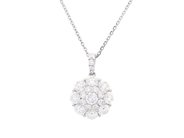 Jewellery - PENDANT WITH CHAIN, 18K white gold - View 1