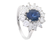 Jewellery - CLUSTER RING, 18K white gold - View 1