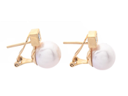 Jewellery - PEARL EARRINGS, 18K gold with cultured freshwater pearls with pink tone approx. 10,6 mm - View 2