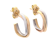 Jewellery - EARRINGS, 18K gold/white gold/rose gold wide 4 mm - View 1