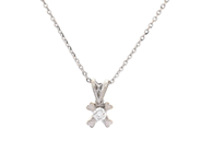 Jewellery, PENDANT WITH CHAIN, 14K white gold, in auction: Lilla jewellery – Tuesday 21 April