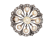 Jewellery, BROOCH, 14K gold/silver, in auction: Important jewellery – Saturday 13 June