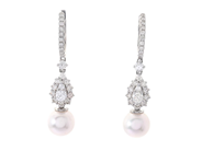 Jewellery, PÄRLÖRHÄNGEN,18K white gold, cultured pearls, in auction: Classic – Saturday 16 May