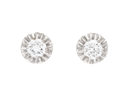 Jewellery - SOLITAIRE EARRINGS, 18K white gold - View 1