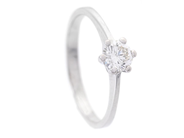 Jewellery - SOLITAIRE RING, 18K white gold - View 1