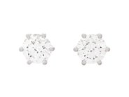 Jewellery - SOLITAIRE EARRINGS, 18K white gold - View 1