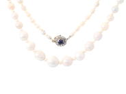 Jewellery, PEARL NECKLACE, natural freshwater pearls approx. 3,2-10,6 mm and cultured pearls approx. 2,7-3,3 mm, in auction: Classic – Saturday 16 May