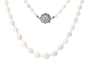 Jewellery, PEARL NECKLACE, natural freshwater pearls approx. 4,5-9,5 mm and seed pearls approx. 1,8-2,7 mm, in auction: Classic – Saturday 16 May