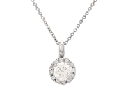Jewellery - PENDANT WITH CHAIN, 18K white gold - View 1