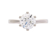 Jewellery - SOLITAIRE RING, 18K white gold - View 3