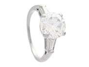 Jewellery, THREE STONE RING, platinum, in auction: Classic – Saturday 16 May