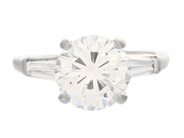 Jewellery - THREE STONE RING, platinum - View 3