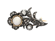 Jewellery, BROOCH, silver/gold, in auction: Lilla jewellery – Tuesday 5 May