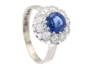 Jewellery, CLUSTER RING, 18K white gold, in auction: Classic – Saturday 16 May