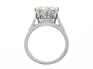 Jewellery - SOLITAIRE RING, 18K white gold - View 3