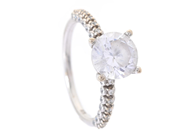 Jewellery, SOLITAIRE RING, 9K white gold, in auction: General – Tuesday 7 July