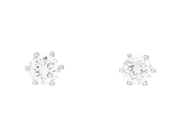 Jewellery - SOLITAIRE EARRINGS, 18K white gold - View 1