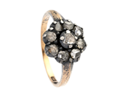 Jewellery, CLUSTER RING, 18K gold/silver, in auction: Lilla jewellery – Tuesday 2 June