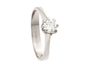 Jewellery, SOLITAIRE RING, 18K white gold, in auction: Lilla jewellery – Tuesday 2 June