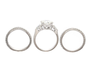 Jewellery - THREE STONE RING, 18K white gold - View 2