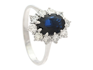 Jewellery - CLUSTER RING, 18K white gold - View 1