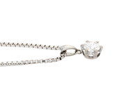 Jewellery - SOLITAIRE PENDANT WITH CHAIN, 18K white gold - View 2