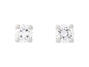 Jewellery - SOLITAIRE EARRINGS, 18K white gold - View 1