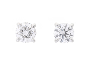 Jewellery - SOLITAIRE EARRINGS, 18K white gold - View 1
