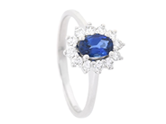 Jewellery - CLUSTER RING, 18K white gold - View 1