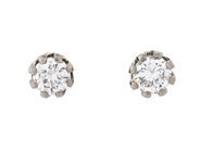 Jewellery - SOLITAIRE EARRINGS, 18K white gold - View 1