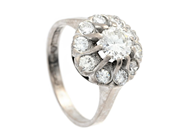 Jewellery, CLUSTER RING, 18K white gold, in auction: Classic – Saturday 27 June