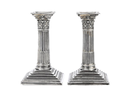 Silverware, 2 CANDLESTICKS, silver, in auction: Lilla jewellery – Tuesday 16 June