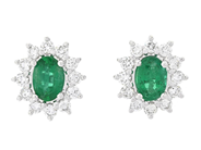 Jewellery - CLUSTER EARRINGS, 18K white gold - View 1