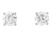 Jewellery - SOLITAIRE EARRINGS, 18K white gold - View 1