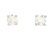 Jewellery - SOLITAIRE EARRINGS, 18K white gold - View 1