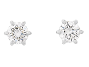 Jewellery - SOLITAIRE EARRINGS, 18K white gold - View 1