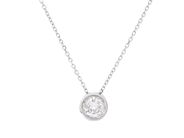 Jewellery - SOLITAIRE PENDANT WITH CHAIN, 18K white gold - View 1