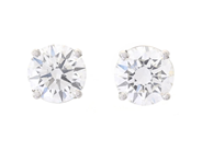 Jewellery - SOLITAIRE EARRINGS, 18K white gold - View 1