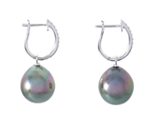 Jewellery - PEARL EARRINGS, 18K white gold - View 2