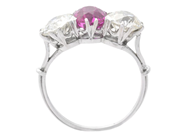 Jewellery - THREE STONE RING, platinum - View 2