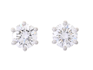 Jewellery - SOLITAIRE EARRINGS, 18K white gold - View 1
