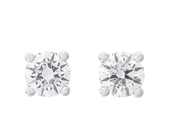 Jewellery - SOLITAIRE EARRINGS, 18K white gold - View 1