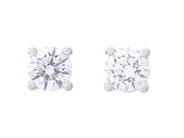 Jewellery - SOLITAIRE EARRINGS, 18K white gold - View 1