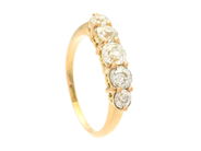 Jewellery, ETERNITY RING, 5 old European cut diamonds approx. 1,00 ct, in auction: Classic – Saturday 27 June