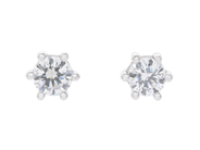 Jewellery - SOLITAIRE EARRINGS, 18K white gold - View 1