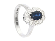 Jewellery, CLUSTER RING, 18K white gold, in auction: Classic – Saturday 27 June