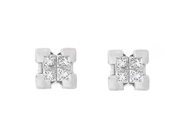 Jewellery - SOLITAIRE EARRINGS, 18K white gold - View 1