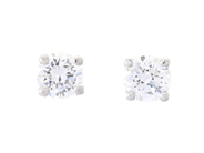 Jewellery - SOLITAIRE EARRINGS, 18K white gold - View 1