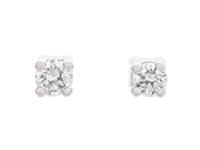 Jewellery, SOLITAIRE EARRINGS, 14K white gold, in auction: Lilla jewellery – Tuesday 14 July