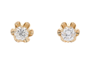 Jewellery, SOLITAIRE EARRINGS, 14K gold, in auction: Lilla jewellery – Tuesday 14 July